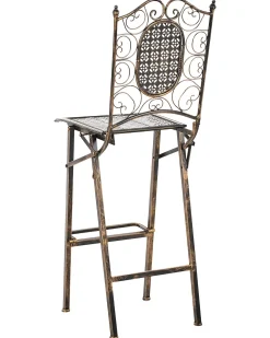 Sæt af 2 have barstole BORMIO Foldbar Metal Sort