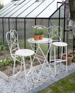 Sæt af 2 have barstole TRIESTE Foldbar Metal Lys Beige