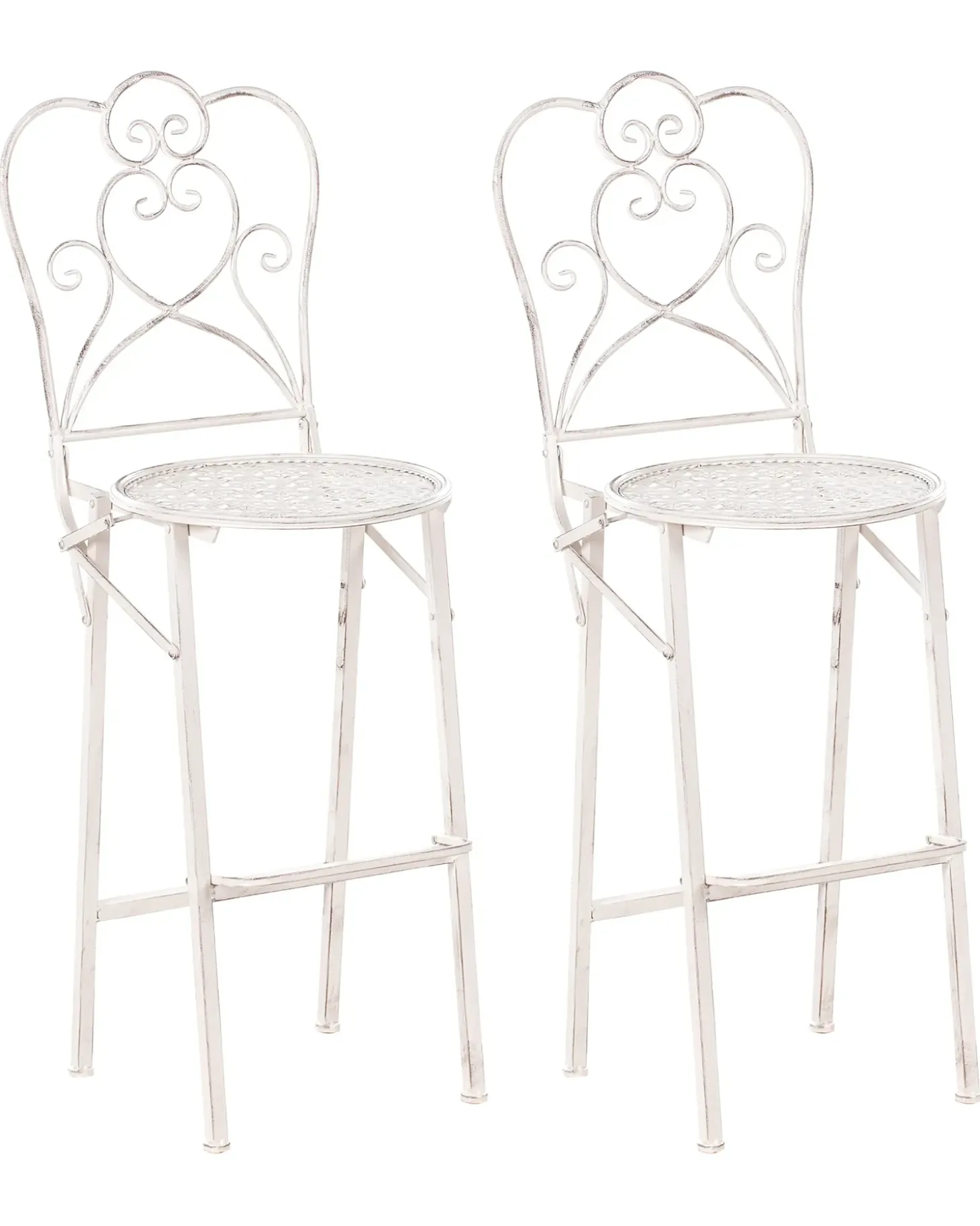 Sæt af 2 have barstole TRIESTE Foldbar Metal Lys Beige
