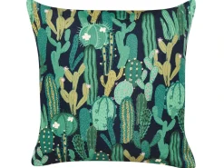 Sæt af 2 havehynder BUSSANA Plante mønster 45 x 45 cm Grøn