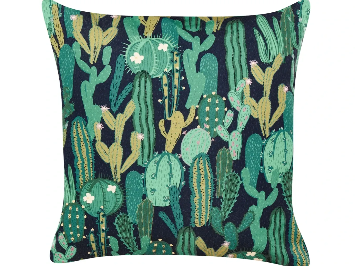 Sæt af 2 havehynder BUSSANA Plante mønster 45 x 45 cm Grøn