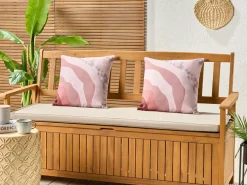 Sæt af 2 havehynder CAMPEI Abstraktmønster 45 x 45 cm Lyserød