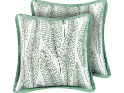Sæt af 2 havehynder MEADOW Plante mønster 45 x 45 cm Grøn