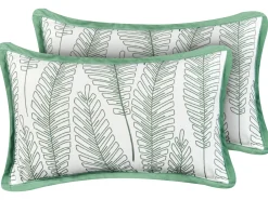 Sæt af 2 havehynder MEADOW Plante mønster 30 x 50 cm Grøn