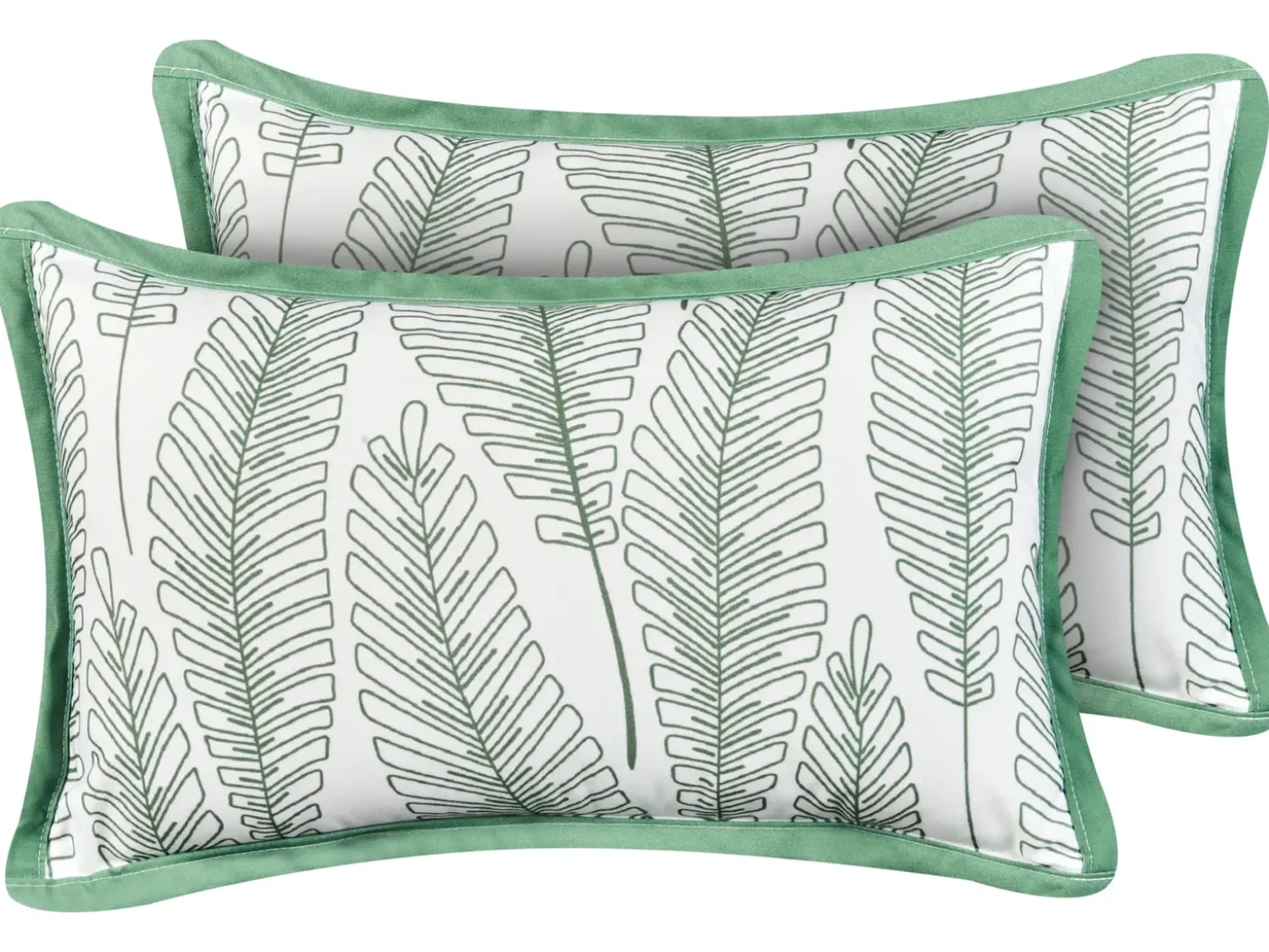 Sæt af 2 havehynder MEADOW Plante mønster 30 x 50 cm Grøn