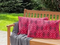 Sæt af 2 havehynder MEZZANO Geometrisk mønster 40 x 60 cm Fuchsia