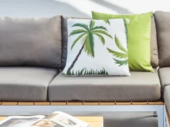 Sæt af 2 havehynder SEASIDE Plante mønster 45 x 45 cm Grøn