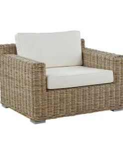 Sæt af 2 havelænestole ARDEA Rattan Lysebrun