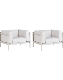 Sæt af 2 havelænestole FERRETTI Lys Beige