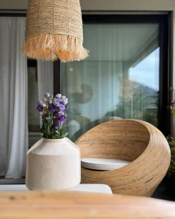 Sæt af 2 havelænestole MAIORI Rattan Naturlig