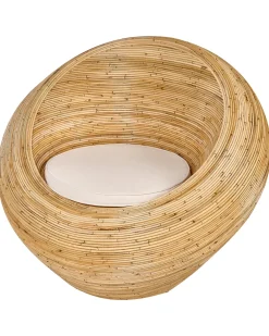 Sæt af 2 havelænestole MAIORI Rattan Naturlig