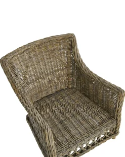 Sæt af 2 havelænestole med hynder RIBOLLA med fodskammel Rattan Naturlig