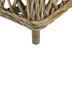 Sæt af 2 havelænestole med hynder RIBOLLA med fodskammel Rattan Naturlig