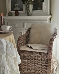 Sæt af 2 havelænestole med hynder SUSUA II Rattan Naturlig
