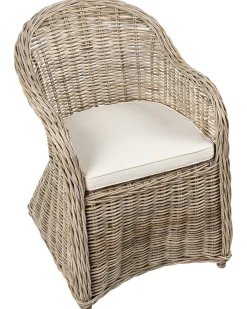 Sæt af 2 havelænestole med hynder SUSUA II Rattan Naturlig