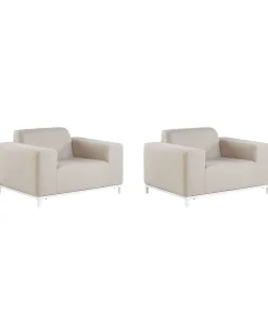 Sæt af 2 havelænestole ROVIGO Beige