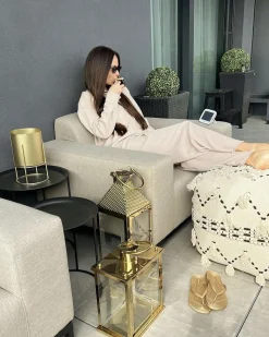 Sæt af 2 havelænestole ROVIGO Beige