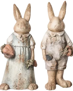 Sæt af 2 havestatuer BAROLO Kanin Multifarvet
