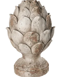 Sæt af 2 havestatuer CORRINALDO Fyrretræskogle Beige