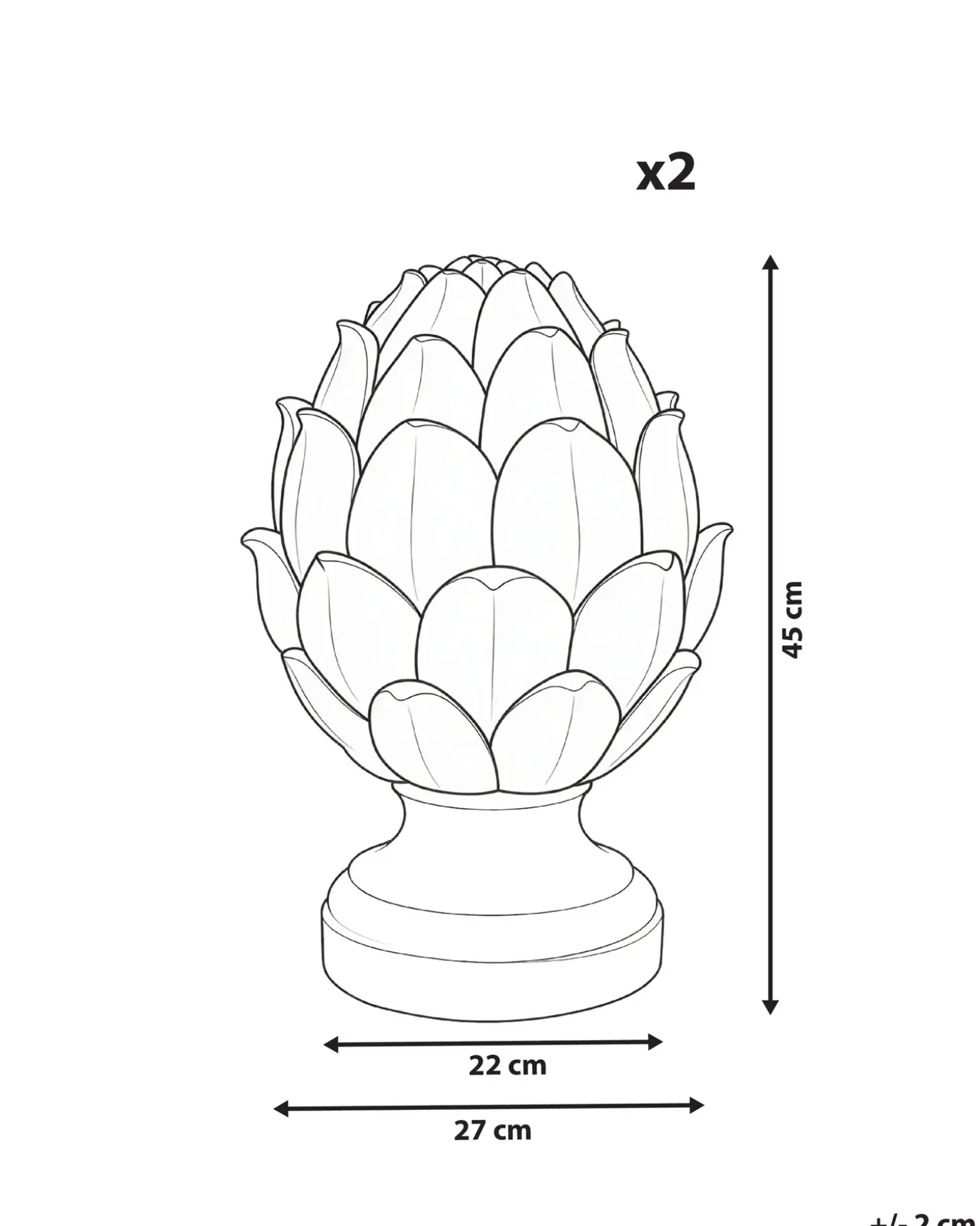 Sæt af 2 havestatuer CORRINALDO Fyrretræskogle Beige
