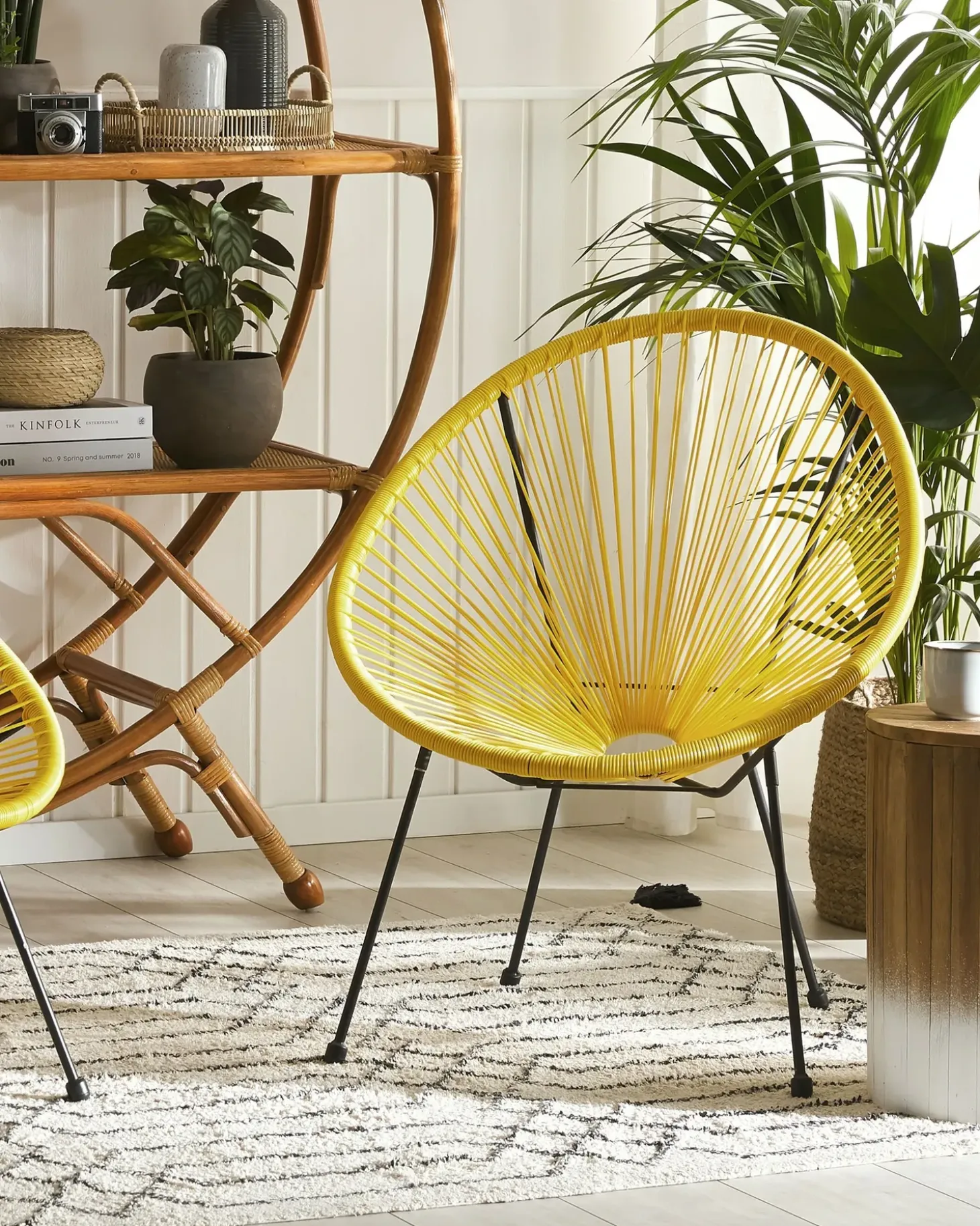 Sæt af 2 havestole ACAPULCO II PE-rattan Gul