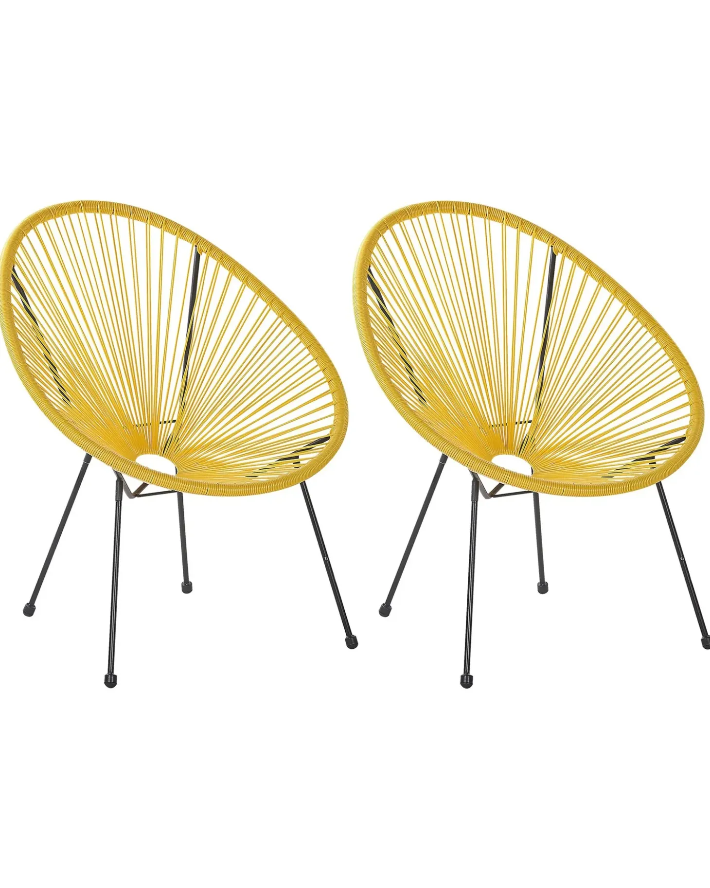 Sæt af 2 havestole ACAPULCO II PE-rattan Gul