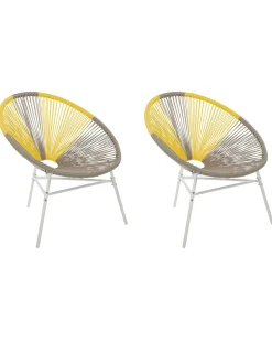 Sæt af 2 havestole ACAPULCO PE-rattan Brungrå