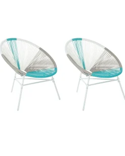 Sæt af 2 havestole ACAPULCO PE-rattan Hvid