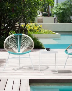 Sæt af 2 havestole ACAPULCO PE-rattan Hvid