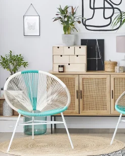 Sæt af 2 havestole ACAPULCO PE-rattan Hvid