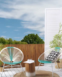 Sæt af 2 havestole ACAPULCO PE-rattan Hvid