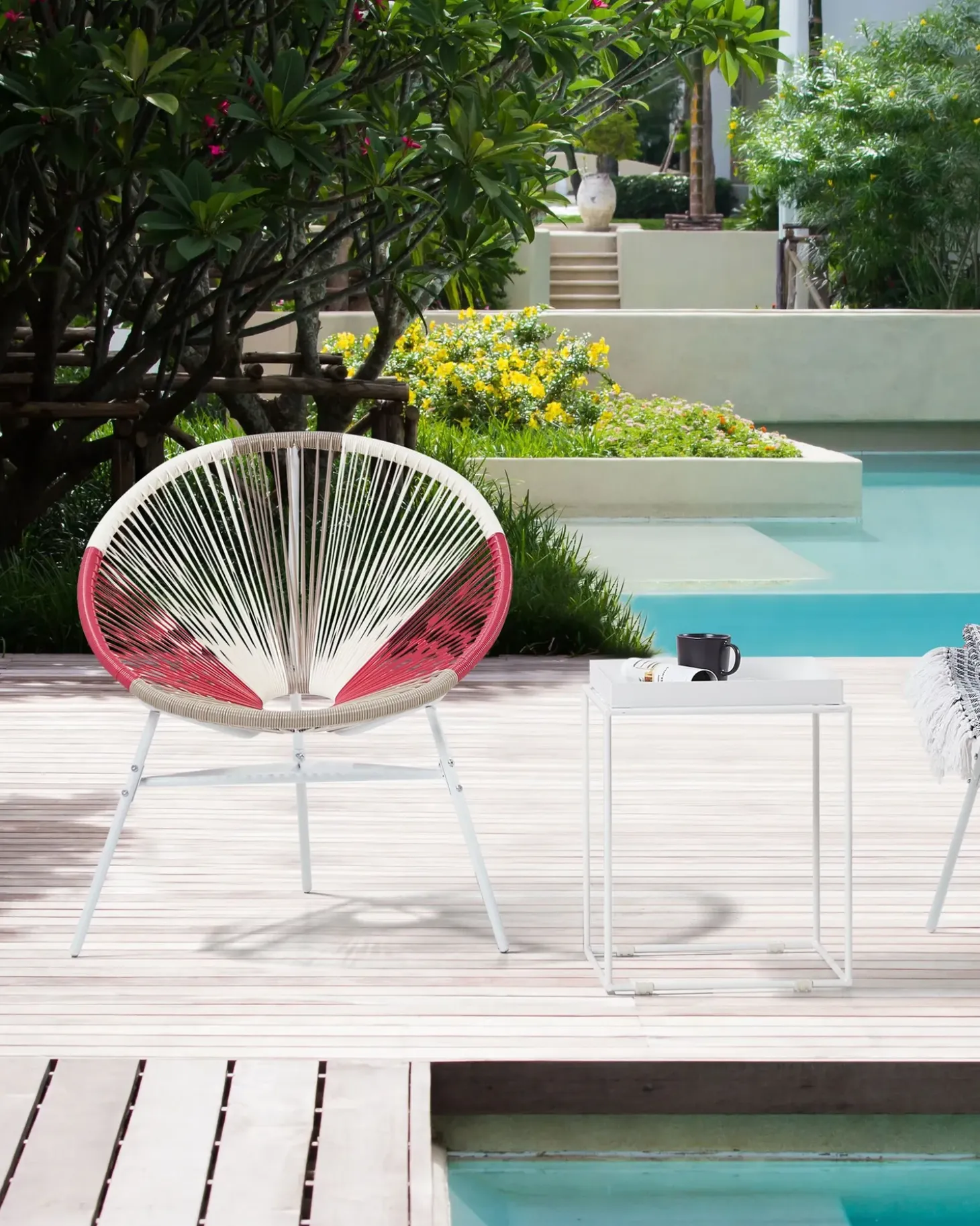 Sæt af 2 havestole ACAPULCO PE-rattan Fuchsia