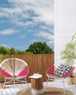 Sæt af 2 havestole ACAPULCO PE-rattan Fuchsia