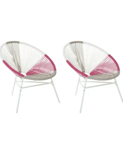Sæt af 2 havestole ACAPULCO PE-rattan Fuchsia