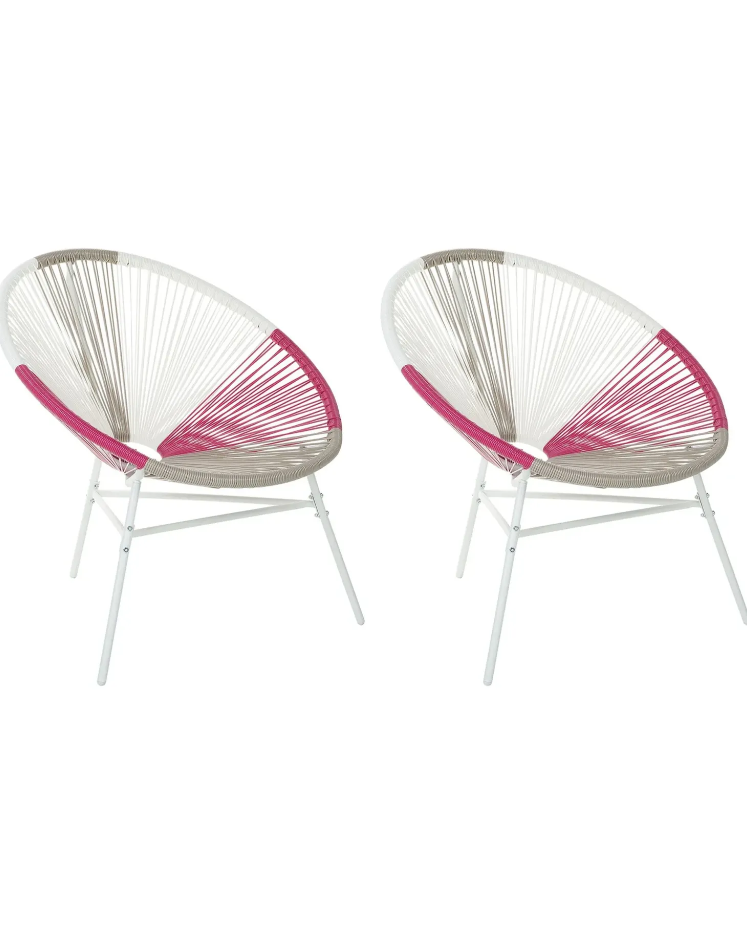 Sæt af 2 havestole ACAPULCO PE-rattan Fuchsia