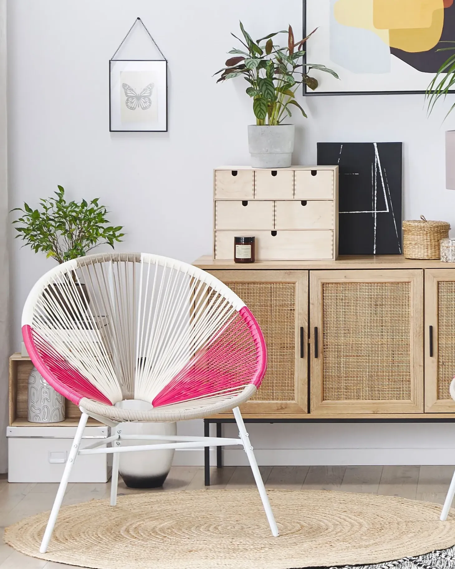 Sæt af 2 havestole ACAPULCO PE-rattan Fuchsia