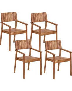 Sæt af 4 havestole AGELLO Akacietræ Brun