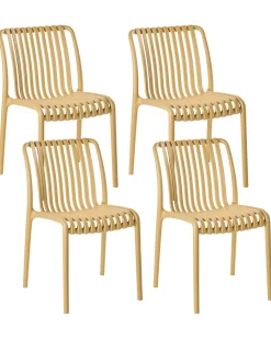 Sæt af 4 havestole ARICCIA Sennepsgul