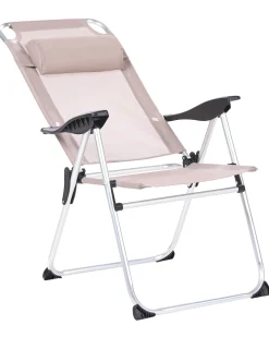 Sæt af 2 havestole ASINE Foldbar Metal Beige