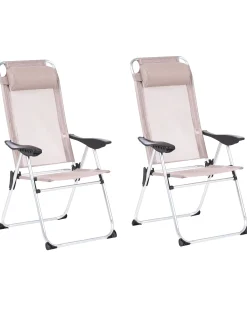 Sæt af 2 havestole ASINE Foldbar Metal Beige