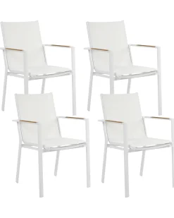 Sæt af 4 havestole BUSSETO Metal Hvid