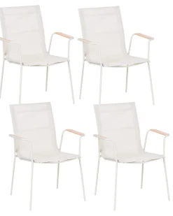 Sæt af 4 havestole CARAVINO Metal Lys Beige