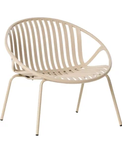 Sæt af 2 havestole CASPERIA med fodskammel Sand Beige