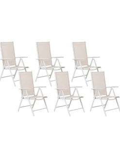 Sæt af 6 havestole CATANIA Metal Beige