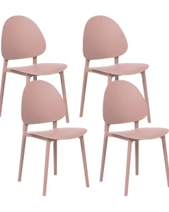Sæt af 4 havestole CEARA Lyserød