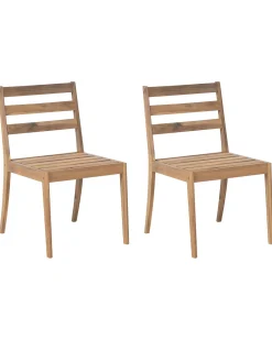 Sæt af 2 havestole CHIOGGIA Certificeret akacietræ Lysebrun