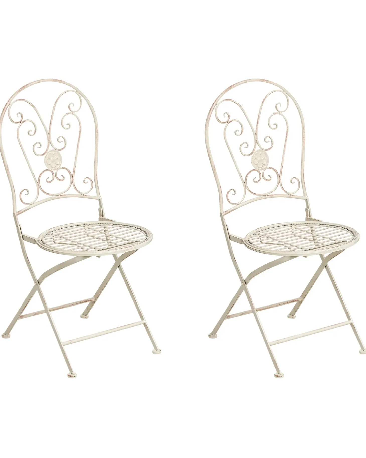 Sæt af 2 havestole COGGIA Foldbar Metal Lys Beige