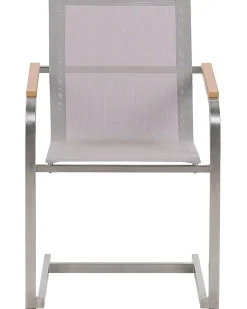 Sæt af 2 havestole COSOLETO Rustfrit stål Beige