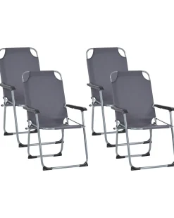 Sæt af 4 havestole GALATSI Foldbar Metal Grå