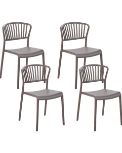 Sæt af 4 havestole GELA Brungrå